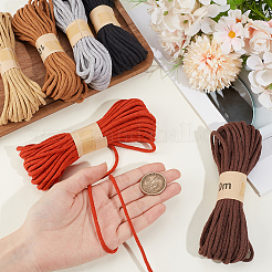 6 Bunldes 6 Colors Braided Polycotton Round Twine&nbsp;OCOR-CY0004-24B