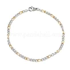 Unisex 304 Stainless Steel Figaro Chains Bracelets&nbsp;STAS-O036-23GP