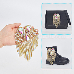 Iron with Rhinestone Tassel Rivet Epaulettes&nbsp;AJEW-WH0481-527B
