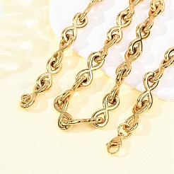 304 Stainless Steel Infinity Link Chain Necklaces for Women Men&nbsp;NJEW-F363-04G