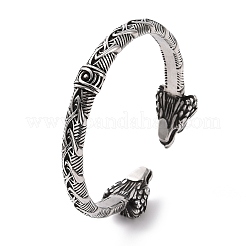 304 Stainless Steel Bird Open Cuff Bangle for Men Women&nbsp;BJEW-M230-03AS