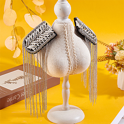 2Pcs Iron Tassel Chain Shoulder Epaulettes&nbsp;DIY-HY0003-60P