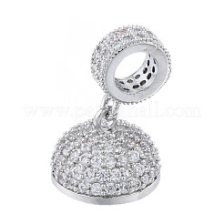 Brass Micro Pave Clear Cubic Zirconia Cord Ends&nbsp;KK-N227-103P