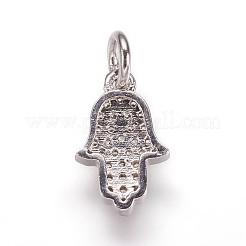 Brass Micro Pave Cubic Zirconia Charms Pendants&nbsp;ZIRC-K070-32P