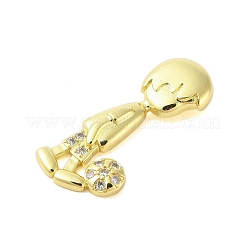 Rack Plating Brass Micro Pave Clear Cubic Zirconia Pendants&nbsp;KK-S380-40A-G