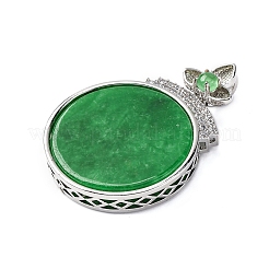 Dyed Natural Myanmar Jade Flower Flat Round Pendants&nbsp;KK-Q050-03B