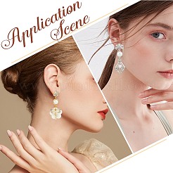 4 Pairs 4 Style Flower Brass Cubic Zirconia Stud Earring Findings&nbsp;KK-CN0003-18