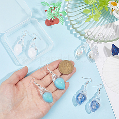 4 Pairs 4 Styles Luminous Transparent Resin & Acrylic Conch Shape Dangle Earrings&nbsp;EJEW-PH01466