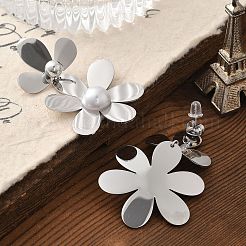 304 Stainless Steel Flower Stud Earrings for Women&nbsp;STAS-Z112-22P