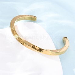 Always In My Heart 304 Stainless Steel Cuff Bangles for Women&nbsp;BJEW-D361-01G