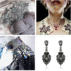 100Pcs 10 Style Horse Eye/Teardrop/Square Sew on Rhinestone&nbsp;RGLA-GF0001-15