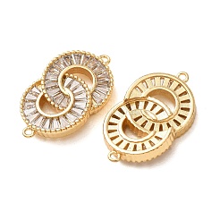 Brass Pave Clear Cubic Zirconia Connector Charms&nbsp;CU-CBA4579-25G