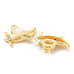 Brass Micro Pave Cubic Zirconia with Shell Pendants&nbsp;KK-Q809-15G