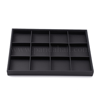 Stackable Wood Display Trays Covered By Black Leatherette&nbsp;PCT106-1