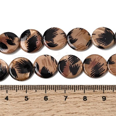 Printed Natural Freshwater Shell Beads Strands&nbsp;SHEL-A006-08-1
