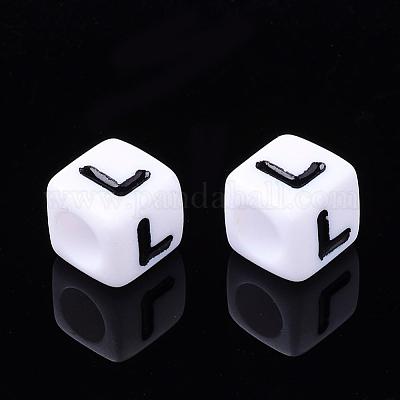 Acrylic Horizontal Hole Letter Beads&nbsp;PL37C9129-L-1