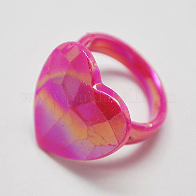 Acrylic Rings Childrens Plastic Rings Kids Heart Ring Wholesale