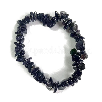 Synthetic Blue Goldstone Stretch Bracelets&nbsp;PW-WG56138-02-1