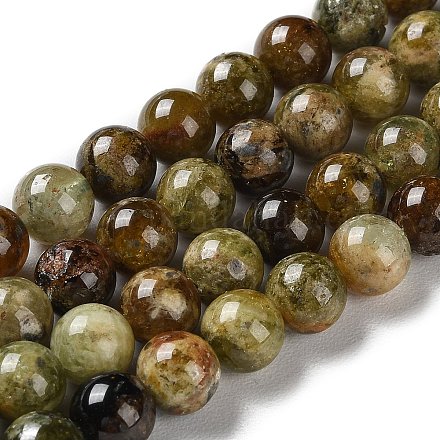 Natural Green Garnet Beads Strands G-Z034-B14-02-1