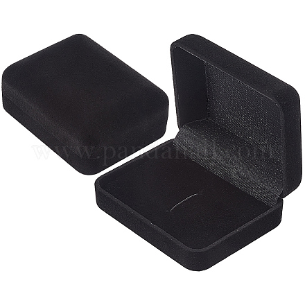 2Pcs Rectangle Flocking Plastic Boxes CON-BBC0001-24-1