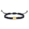 Adjustable Nylon Thread Braided Beads Bracelets, with Alloy Spacer Beads, Letter J, 6-1/4~9-7/8 inch(16~25cm)
