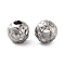 Titanium Beads, Hammered Round, Stainless Steel Color, 8x7.5mm, Hole: 3mm