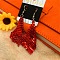 Sparkle Alloy Sequins Rectangle Dangle Earrings for Women, Red