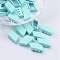 Spray Painted Alloy Multi-Strand Links, For Tile Elastic Bracelets Making, Rhombus, Pale Turquoise, 14x8x4.8mm, Hole: 0.8mm