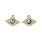 UV Plating Alloy Enamel Pendants, with Rhinestone, Golden, Evil Eye, Eye, 13.5x18x2mm, Hole: 2mm