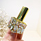 Square Glass Pump Spray Bottles, Perfume Refillable Bottle, Golden, Capacity: 10ml(0.34fl. oz)