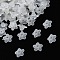 Transparent Frosted Acrylic Flower Beads, for Name Bracelets & Jewelry Making, White, about 10mm in diameter, 5mm thick, hole:1.2mm