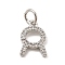 Brass Micro Pave Cubic Zirconia Charms, Constellation Charms, with Jump Ring, Cadmium Free & Lead Free, Taurus, 12x8x1.5mm, Hole: 3.5mm