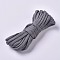 7 Strand Core Polyester Cords Rope, Solid Color, Gray, 4mm, about 3m/bundle