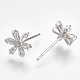 Brass Cubic Zirconia Stud Earrings&nbsp;KK-S348-364P-2