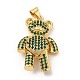 Brass Micro Pave Cubic Zirconia Pendants&nbsp;KK-E077-01G-01-1