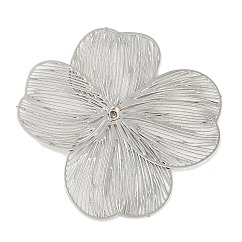 Iron Bead Caps, Etched Metal Embellishments, Flower, Platinum, 36x36x1.2mm, Hole: 0.9mm