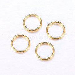 304 Stainless Steel Open Jump Rings, Round, Golden, 24 Gauge, 3x0.5mm, Inner Diameter: 2mm