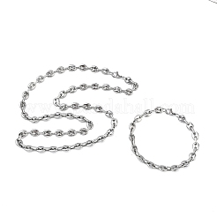 304 Stainless Steel Coffee Bean Chain Necklaces & Bracelets Sets&nbsp;SJEW-D091-09P