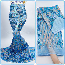 Embroidery Polyester Sequin Lace Fabric&nbsp;DIY-WH0028-36