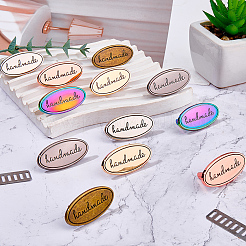 12Pcs 6 Colors Oval Handmade Alloy Decorative Buckles&nbsp;PURS-GF0001-10