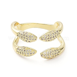 Clear Cubic Zirconia Snake Open Cuff Rings&nbsp;RJEW-G287-02G