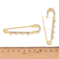 Iron Rhinestone Safety Pins Brooch Findings&nbsp;JEWB-E045-01B-G