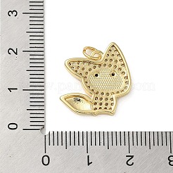 Brass Micro Pave Cubic Zirconia Pendants&nbsp;KK-Q808-34G