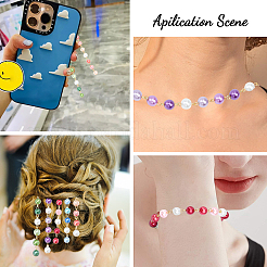 5Pcs 5 Color Handmade Glass Pearl Beaded Chain&nbsp;AJEW-CA0003-32