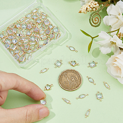 80Pcs 5 Styles Alloy Pave Clear Cubic Zirconia Connector Charms&nbsp;FIND-HS0001-D