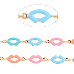 304 Stainless Steel Lip Shape Link Chains&nbsp;STAS-N092-128
