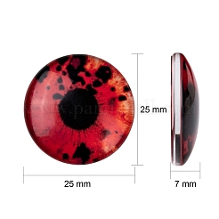 Dragon Eye Half Round/Dome Printed Glass Cabochons&nbsp;GGLA-A002-25mm-AB