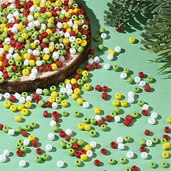 4 Colors Christmas 6/0 Glass Round Seed Beads&nbsp;SEED-X0058-03C