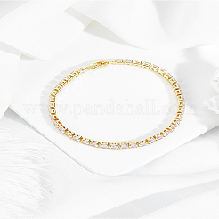 1Pc Brass Rhinestone Cup Chains Bracelets for Women&nbsp;BJEW-LP0015-19G