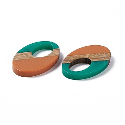 Opaque Resin & Walnut Wood Pendants&nbsp;RESI-M027-02B